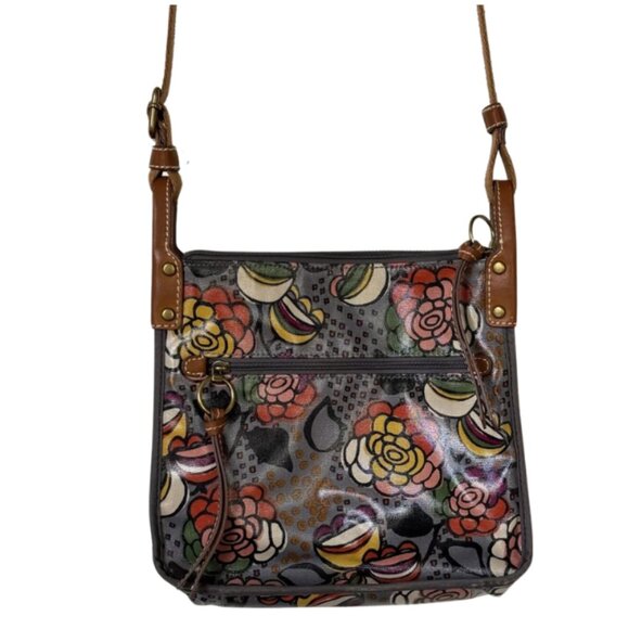 Fossil Vinyl Crossbody Bag Floral Design - Picture 2 of 6